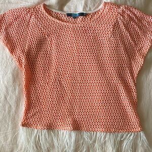 Eva Franco Orange Woven Blouse with Fringe